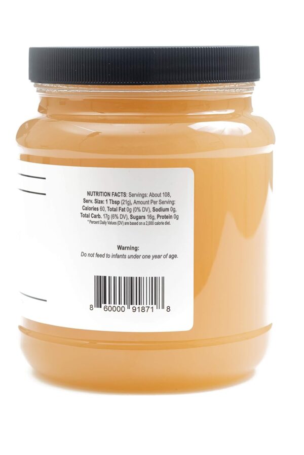 TJO Bees Raw and Unfiltered Honey (5 LB (80 OZ) Jar) - Image 2